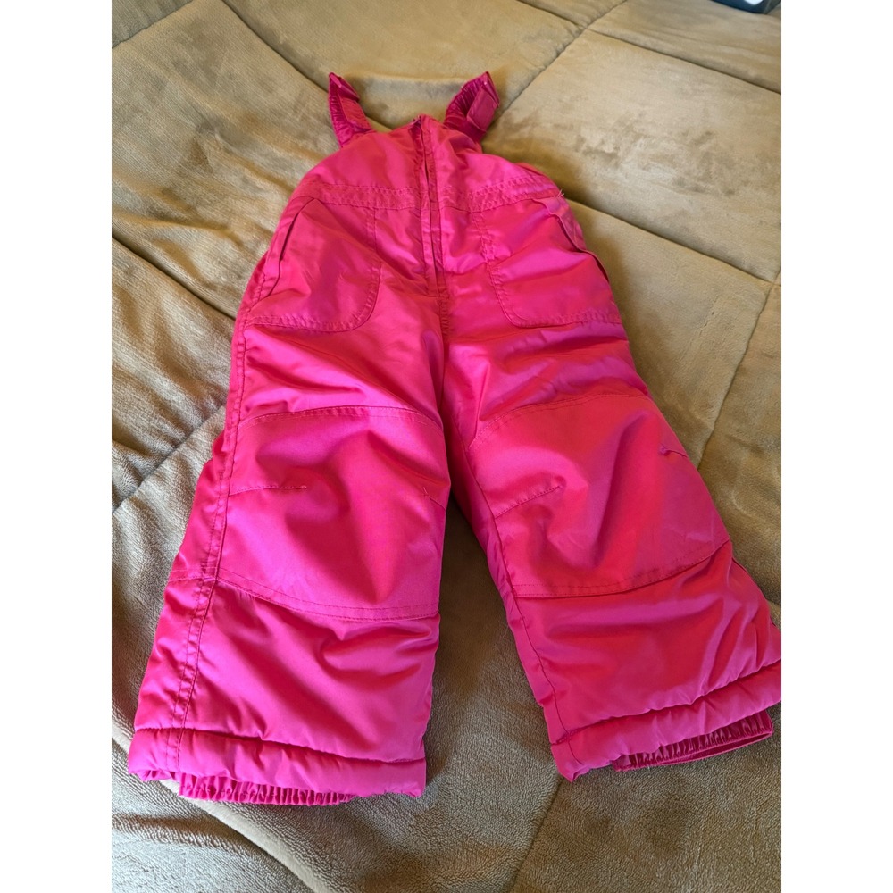 Thereabouts Girls Hot Pink Insulated Snow Bibs Winter Overalls 2T